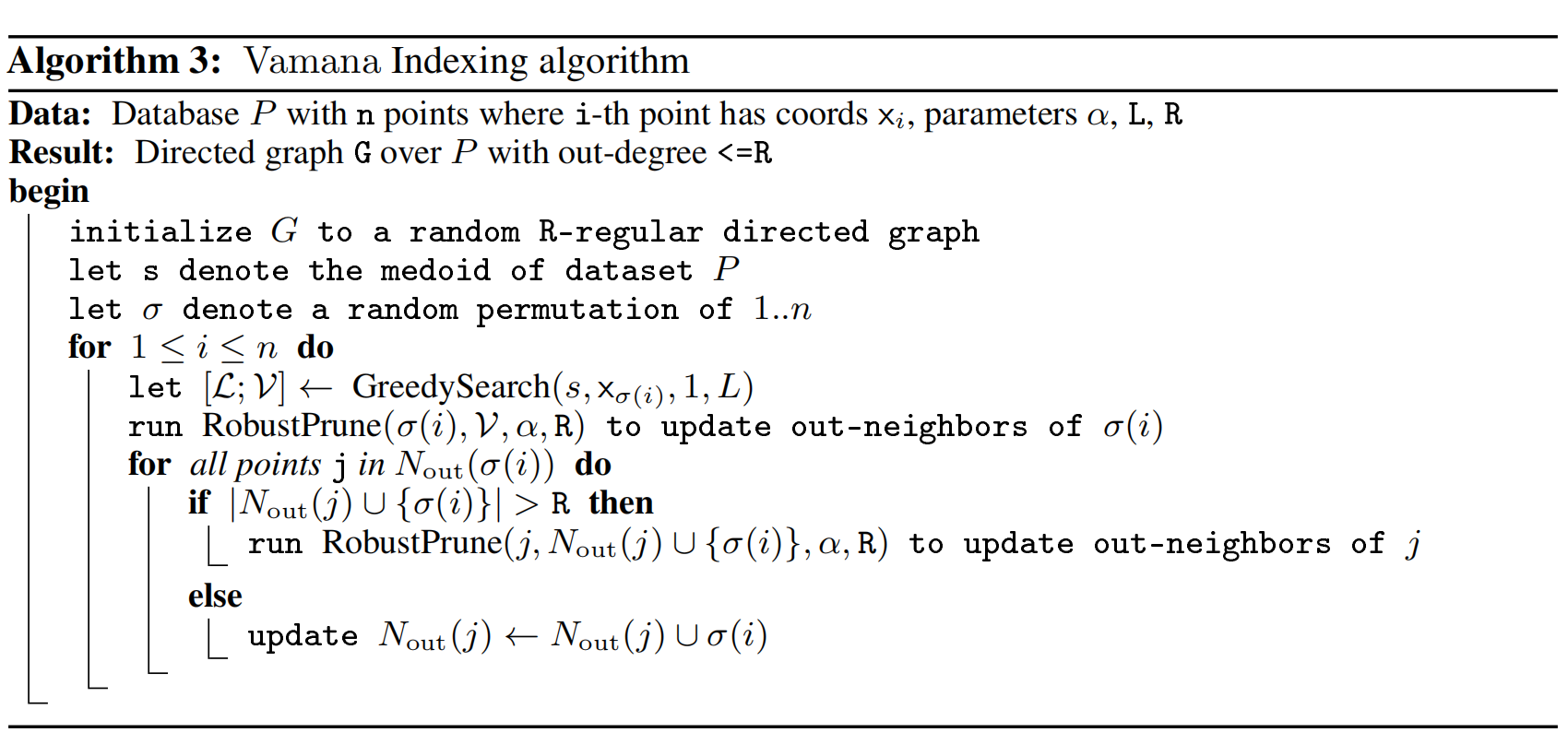 Vamana Indexing algorithm